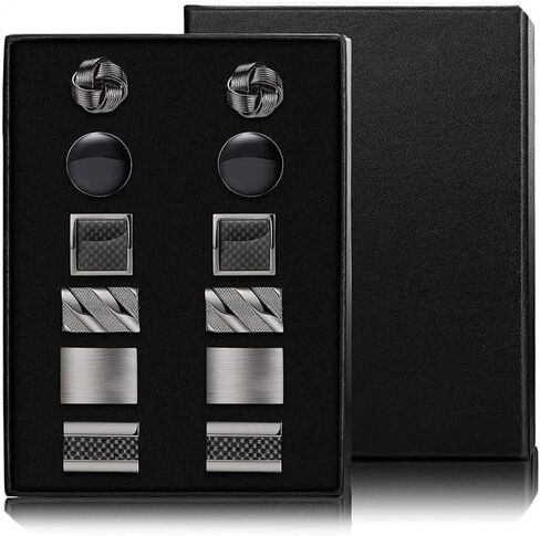 FIBO STEEL 4-8 Pairs Wedding Business Classic Cufflinks for Men Unique Cufflink Set Mens in Saudi Arabia