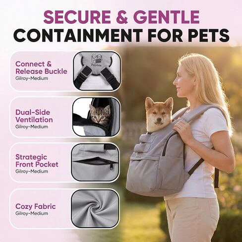 Dog Carrier Sling for Small Dogs, Front Dog Carrier Backpack with Adjustable Fit, Hands-Free Pet Sling Carrier with Removable Washable Mat, Padded Shoulder Straps & Waist Support for Puppies and Cats in Kuwait