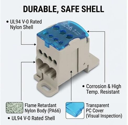 UKK-80A Block Rail Type Distribution Box Din Rail Terminal Block Electric Wire Connector Universal Power Junction Box in Kuwait