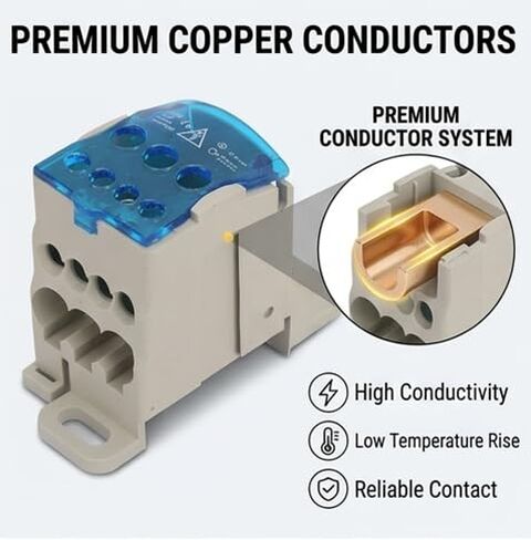 UKK-80A Block Rail Type Distribution Box Din Rail Terminal Block Electric Wire Connector Universal Power Junction Box in Kuwait