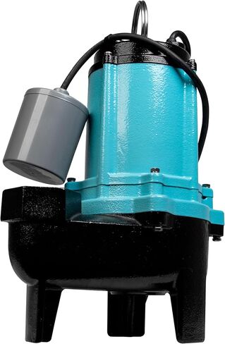Little Giant 10SC-CIA-RF 115 فولت، 1/2 حصان، 7200 GPH مضخة مياه الصرف الصحي الغاطسة الأوتوماتيكية من الحديد الزهر مع مفتاح تعويم خلفي خنزير و20 قدمًا. حبل، أزرق، 511433 in Kuwait