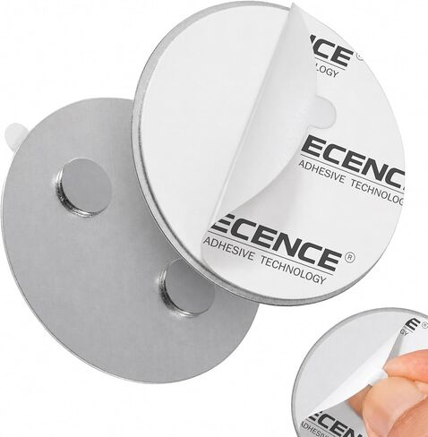 ECENCE 10 قطع من منصات لاصقة مغناطيسية للكشف عن الدخان المغناطيسي لأجهزة إنذار الدخان بقطر 50 مم - تركيب سريع وآمن - بدون حفر أو براغي - الحماية من الحرائق - أداة التثبيت in Kuwait