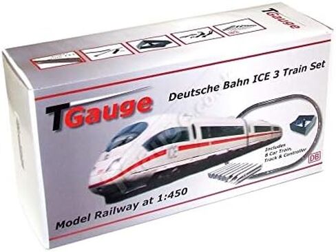 T Gauge 1:450 Scale German Railways ICE 8 Car Starter Set w/120mm Loop Track R-041/012-ICE in Kuwait