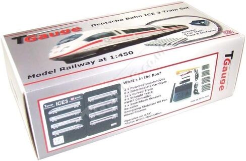 T Gauge 1:450 Scale German Railways ICE 8 Car Starter Set w/120mm Loop Track R-041/012-ICE in Kuwait