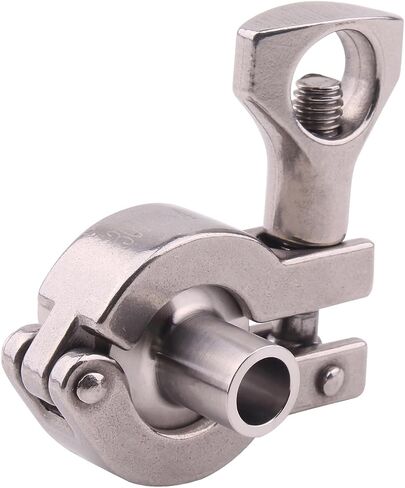 DERNORD Stainless Steel Tri-clamp (1/2 inch Tri-clover Clamp) + 2 Pcs SUS304 Sanitary Pipe Weld Ferrule + FKM Gasket (1/2 Inch) in Kuwait