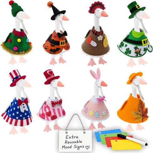 CT SUN 8 Set Holiday Desk Goose Outfits 7 Inch with 5 Reusable Mood Signs in Saudi Arabia