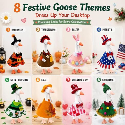 CT SUN 8 Set Holiday Desk Goose Outfits 7 Inch with 5 Reusable Mood Signs in Saudi Arabia