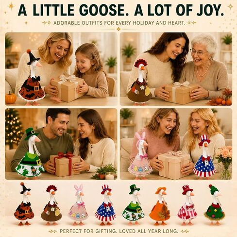 CT SUN 8 Set Holiday Desk Goose Outfits 7 Inch with 5 Reusable Mood Signs in Saudi Arabia