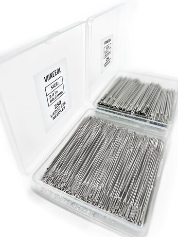 VONEEDL 200 PCS Large Eye Heavy Duty Sewing Needles - Bulk Set of 2 inch Big Eye Embroidery Needles - Easy to Thread Quilting Needles in Saudi Arabia