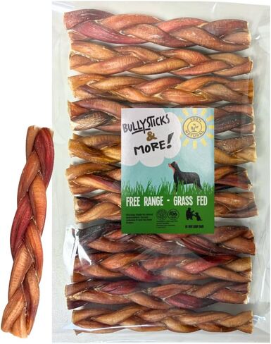 BULLYSTICKS & MORE 4-5 Inch Bully Sticks (Regular - 25 Pack) | Bully Sticks for Medium Dogs | 100% Grass Fed Beef | Dog Parents Choice Bully Stick Dog Chews | No Hide Bully Bones in Kuwait