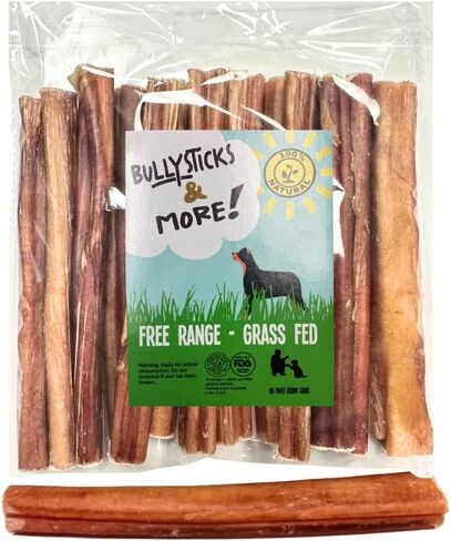 BULLYSTICKS & MORE 4-5 Inch Bully Sticks (Regular - 25 Pack) | Bully Sticks for Medium Dogs | 100% Grass Fed Beef | Dog Parents Choice Bully Stick Dog Chews | No Hide Bully Bones in Kuwait