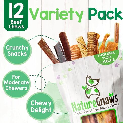 Nature Gnaws Dog Chew Variety Pack for Large Dogs, 12 Count in Saudi Arabia