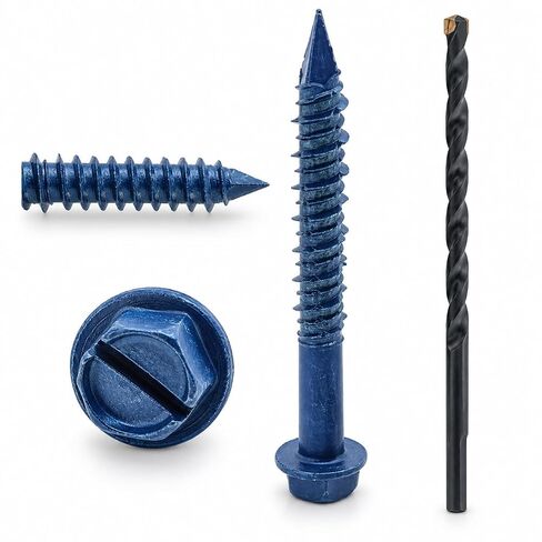 100 Qty 1/4" x 2-3/4" Hex Head Diamond Tip Concrete Screws to Anchor Masonry, Block & Brick (BCP501) in Kuwait
