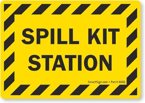 SmartSign - LB-1495-EU-14 "Spill Kit Station" Label | 10" x 14" Laminated Vinyl Black on Yellow in Kuwait