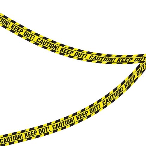 Halloween Yellow & Black "Keep Out" & "Caution" Tape - 20' (Pack of 1) Heavy-Duty Plastic, Creepy Warning for Haunted House, Graveyard & Horror-Themed Event in Kuwait