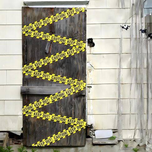 Halloween Yellow & Black "Keep Out" & "Caution" Tape - 20' (Pack of 1) Heavy-Duty Plastic, Creepy Warning for Haunted House, Graveyard & Horror-Themed Event in Kuwait