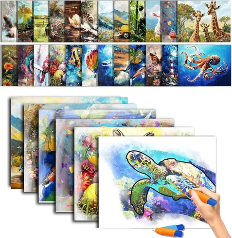 25 Pack Dementia Products for Elderly Reusable Water Doodle Coloring Set for Seniors Dementia Activities Animals Water Painting Toys for Alzheimer's Painting Gifts for Nursing Home Patients in Saudi Arabia
