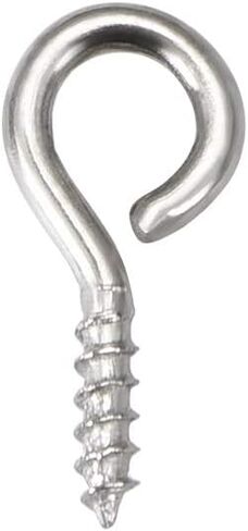 uxcell 0.11"x0.9" Screw Eye Hooks Self Tapping Screws Screw-in Hanger Eye-Shape Hooks Black 50pcs for Tie-Downs, Lifting and Securing Cables Wires in Kuwait