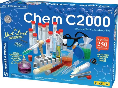 Thames & Kosmos Chem C2000 (V 2.0) Chemistry Set | Science Kit with 250 Experiments and 128 Page Lab Manual, Student Laboratory Quality Instruments & Chemicals | Parents' Choice Silver Award Winner in Kuwait