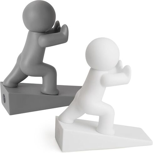 Cute Door Stopper, 2 Pack Buddy Door Stop, Flexible and Effective to Keep Your Door Open, White and Gray (Patent Registering) in Kuwait