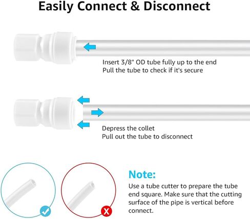 Dbgogo 3/8 Push to Connect Fittings, Plastic Straight 3/8" OD Tube to 7/16" Thread Push to Connect Tube Fittings Quick Connect Air Hose Fittings for Ball Lock Quick Disconnect Co2 Regulator (4PCS) in Kuwait