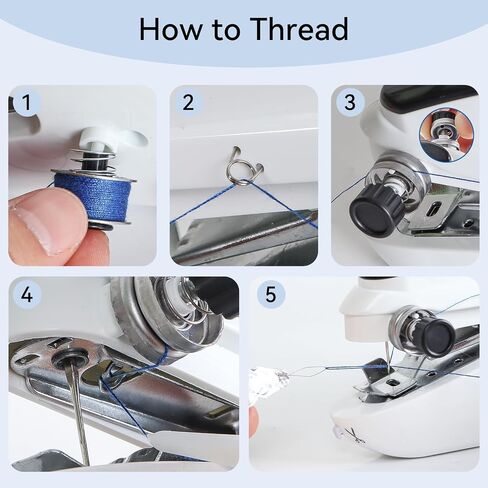 Ninonly Handheld Sewing Machine for Beginners, Portable Mini Sewing Machine with Two Speed Modes for Quick Home Repairs Birthday Christmas Mom Valentine's Day Gifts (White) in Saudi Arabia