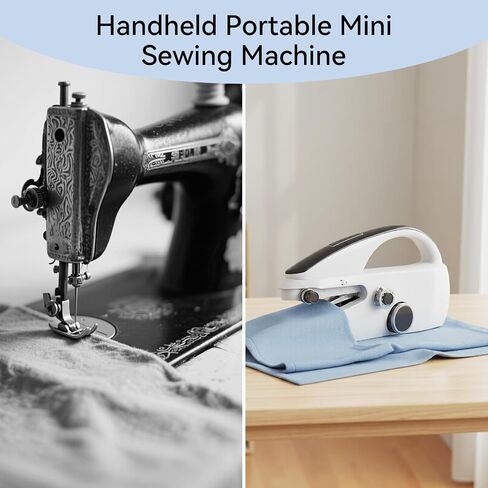 Ninonly Handheld Sewing Machine for Beginners, Portable Mini Sewing Machine with Two Speed Modes for Quick Home Repairs Birthday Christmas Mom Valentine's Day Gifts (White) in Saudi Arabia