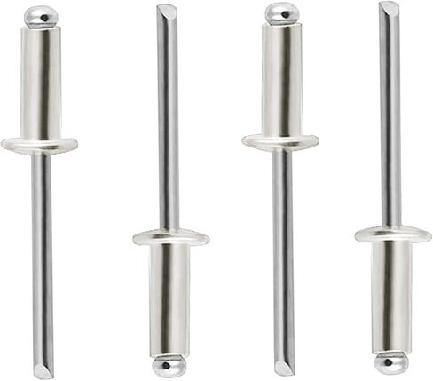 BOTTEN 100 pcs 5/32"x 3/8" Stainless Steel Blind Pop Rivets,4 x 10mm Open End Type Pop Rivet Grip Range 5/32-3/8 inch in Kuwait