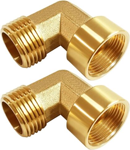2PCS Brass 3/4" NPT Female to 3/4" NPT Male Elbow Pipe Fitting for Water/Oil/Gas in Kuwait