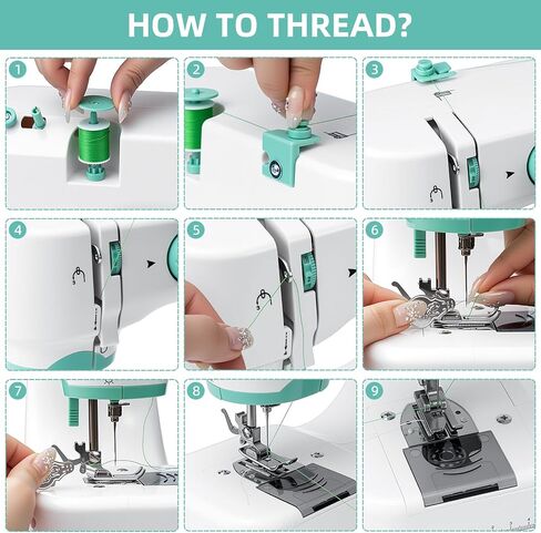 BSHAPPLUS Sewing Machine with Extension Table, 56 PCS Accessory Kit & 12 Built-in Stitches for Beginners & Kids, DIY Projects, Crafting, Quick Fixes, Household Mending Machine (9W) in Kuwait