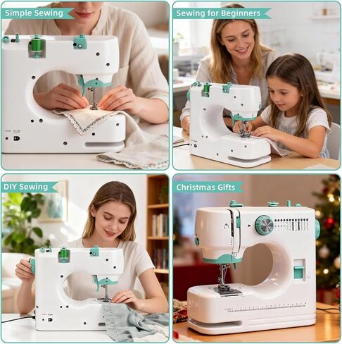 BSHAPPLUS Sewing Machine with Extension Table, 56 PCS Accessory Kit & 12 Built-in Stitches for Beginners & Kids, DIY Projects, Crafting, Quick Fixes, Household Mending Machine (9W) in Kuwait