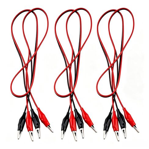 Eiechip Alligator Clips Electrical, Insulated Alligator Clips with Wires Test Cable Double-Ended Clips, Alligator Clips Insulated Test Leads Cable Black&red 3Groups 42inches in Kuwait