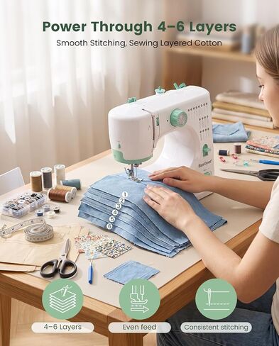 BESGEER Sewing Machine for Beginners with 16 Stitches,42Pcs Sew-Threads Kit in Kuwait
