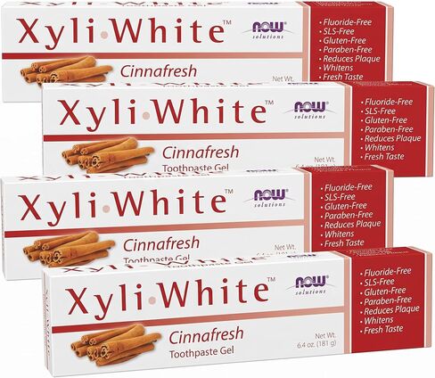 NOW Solutions, جل معجون الأسنان Xyliwhite™، سينافريش، ينظف ويبيض، طعم القرفة النظيف والمنعش، 6.4 أونصة in Kuwait