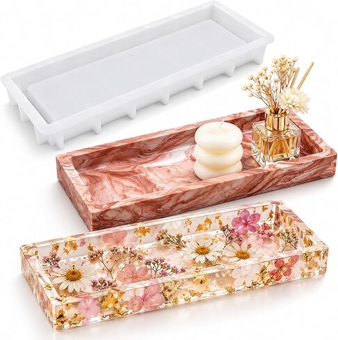 Large Rectangular Resin Tray Mold, Silicone Board Mold with Edges in Saudi Arabia