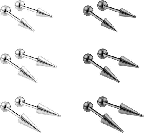 ZS 20G Spike Nose Rings Studs, 18G Stainless Steel Spike Stud Earrings, 16G Septum Lip Rings Cartilage Tragus Helix Piercing for Women Men in Kuwait