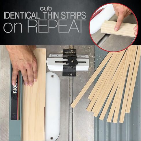 Thin Rip Jig Table Saw Jig for Making Repetitive Narrow Strip Cuts on Table Saws with 3/4" x 3/8" Miter Slots • Also Works with Many Router Tables and Band Saws in Kuwait