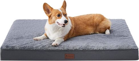 Waterproof Medium Size Dog Crate Bed Orthopedic 35x22 Grey in Kuwait