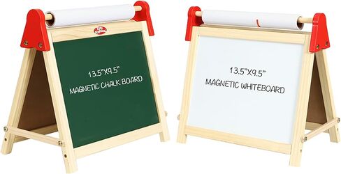 Easy Playhouse Wooden Tabletop Easel - Double Sided Chalkboard & Whiteboard in Saudi Arabia