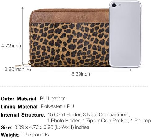 CLUCI Womens Wallet RFID Bifold Wristlet Large in Kuwait