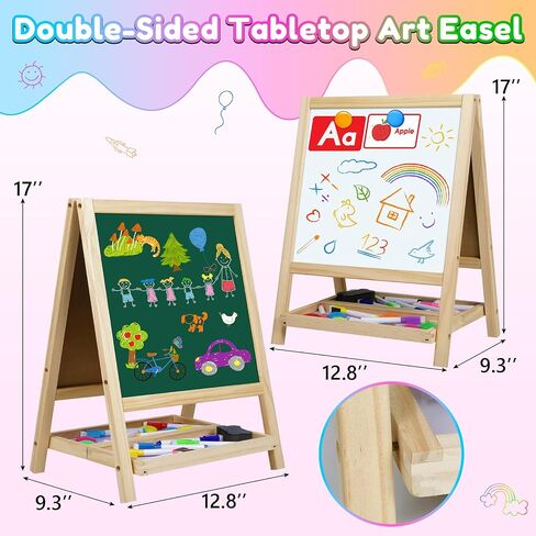 4 in 1 Tabletop Painting Art Kids Easel 3 4 5 Double-Sided Drawing Board in Kuwait