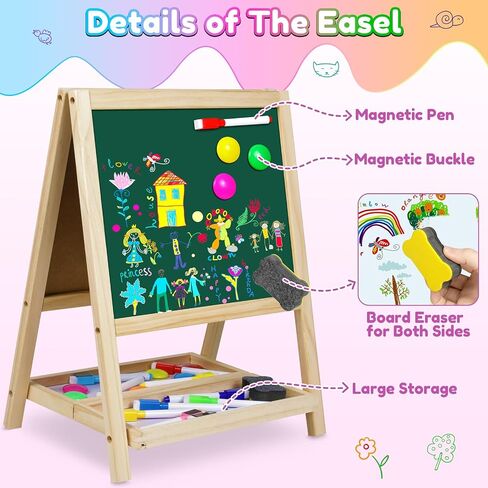 4 in 1 Tabletop Painting Art Kids Easel 3 4 5 Double-Sided Drawing Board in Kuwait