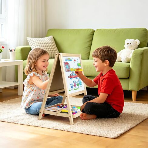 4 in 1 Tabletop Painting Art Kids Easel 3 4 5 Double-Sided Drawing Board in Kuwait