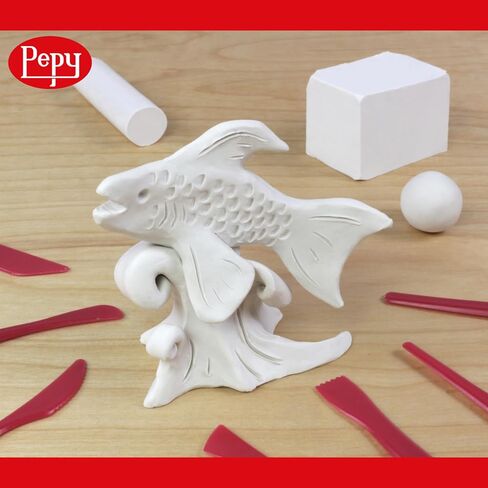 Pepy Reusable and Non-Drying Oil-Based Plasticine Modeling Clay, White, 4 Pounds, Sulfur-Free & Non-Toxic, Great for Kids, Beginners, and Artists, Perfect for Arts and Crafts Projects in Kuwait