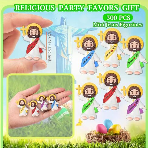 200 Pcs Cross Little Jesus Figures Bulk Easter Religious Cross Jesus Toys, Mini Jesus Figurines in Bulk, Easter Jesus Loves You Christ Toys, School Religious Party Favors Gift for Easter Egg Stuffers in Kuwait
