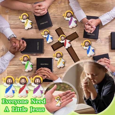 200 Pcs Cross Little Jesus Figures Bulk Easter Religious Cross Jesus Toys, Mini Jesus Figurines in Bulk, Easter Jesus Loves You Christ Toys, School Religious Party Favors Gift for Easter Egg Stuffers in Kuwait