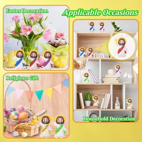 200 Pcs Cross Little Jesus Figures Bulk Easter Religious Cross Jesus Toys, Mini Jesus Figurines in Bulk, Easter Jesus Loves You Christ Toys, School Religious Party Favors Gift for Easter Egg Stuffers in Kuwait