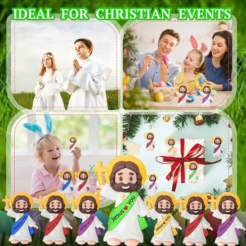 200 Pcs Cross Little Jesus Figures Bulk Easter Religious Cross Jesus Toys, Mini Jesus Figurines in Bulk, Easter Jesus Loves You Christ Toys, School Religious Party Favors Gift for Easter Egg Stuffers in Kuwait