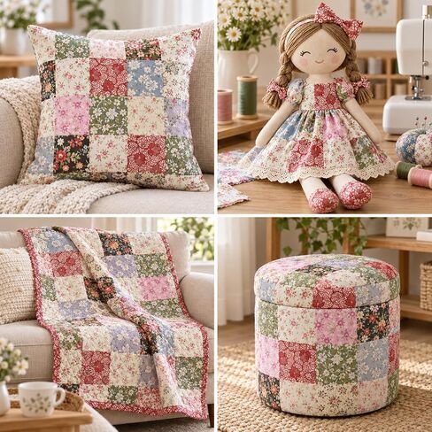 50 Pcs Vintage Fabric Squares Charm Pack Fabric Quilting Squares in Saudi Arabia