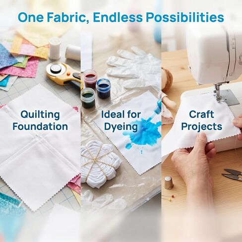 White Cotton Fabric Squares 100 Pack, 5 inch Precut Charm Pack in Kuwait